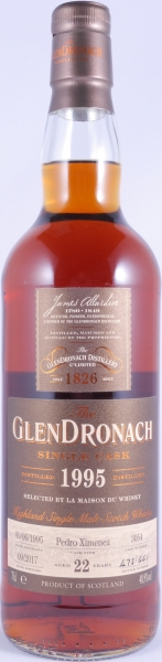 Glendronach 1995 22 Years Pedro Ximenez Sherry Puncheon Cask No. 3054 Highland Single Malt Scotch Whisky 48,9%