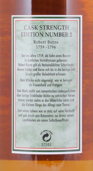 Glenfarclas 1976 20 Years Sherry Casks Edition No. 2 Robert Burns Highland Single Malt Scotch Whisky Cask Strength 52.6%