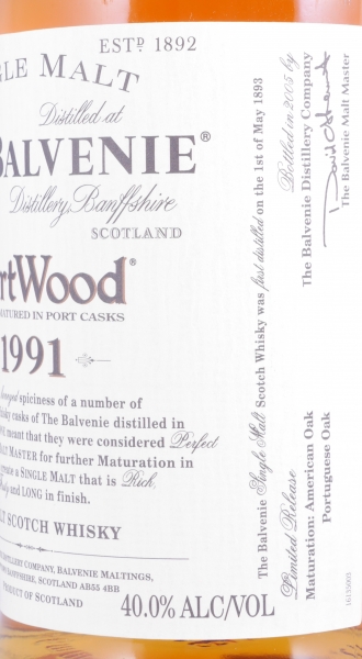 Balvenie 1991 14 Years Port Wood Limited Release Highland Single Malt Scotch Whisky 40.0%