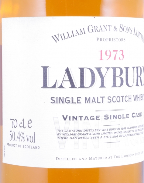Ladyburn 1973 27 Years Vintage Single Cask No. 4510 Lowland Single Malt Scotch Whisky Cask Strength 50,4%