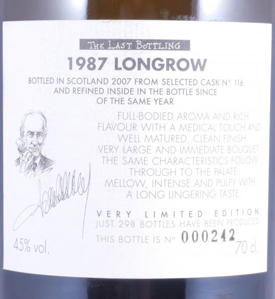 Longrow 1987 20 Years Oak Cask No. 116 Samaroli Very Limited Edition The Last Bottling Campbeltown Single Malt Scotch Whisky 45,0%