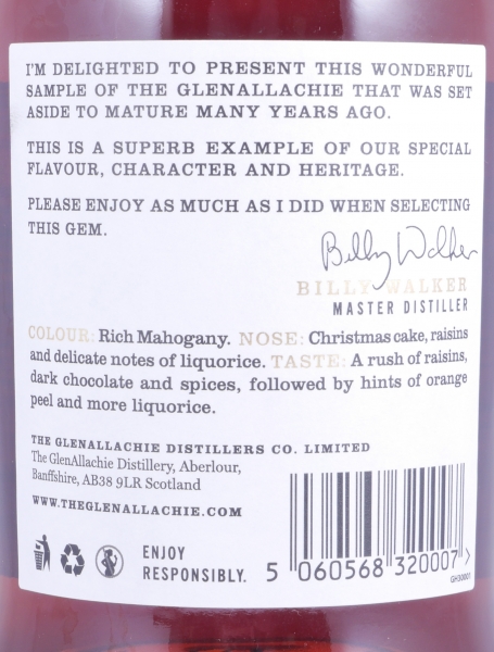 GlenAllachie 1978 39 Years Sherry Butt Cask No. 10296 50th Anniversary Special Release Speyside Single Malt Scotch Whisky 55,9%