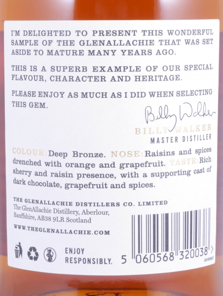 GlenAllachie 1990 27 Years Sherry Butt Cask No. 2515 50th Anniversary Special Release Speyside Single Malt Scotch Whisky 44,9%
