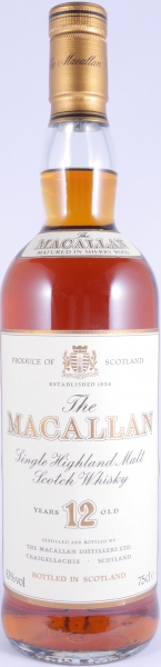 Macallan 12 Years Sherry Wood Highland Single Malt Scotch Whisky 43,0% old Bottling für JUMAC GmbH Bonn