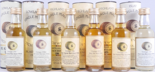 Signatory Vintage Miniaturen-Sammlung Single Malt Scotch Whisky 31 Flaschen 43,0% Vol. in Original-Tube