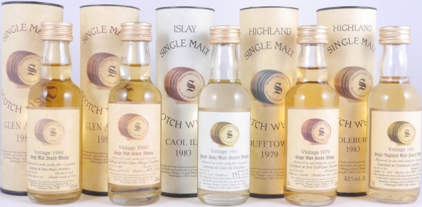 Signatory Vintage Miniaturen-Sammlung Single Malt Scotch Whisky 31 Flaschen 43,0% Vol. in Original-Tube