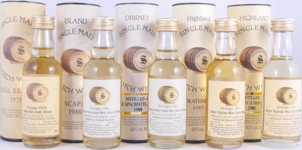 Signatory Vintage Miniaturen-Sammlung Single Malt Scotch Whisky 31 Flaschen 43,0% Vol. in Original-Tube