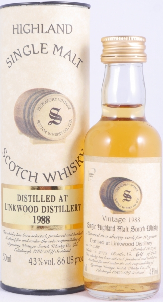 Linkwood 1988 10 Years Sherry Cask No. 2872 Miniatur Highland Single Malt Scotch Whisky Signatory Vintage 43,0%