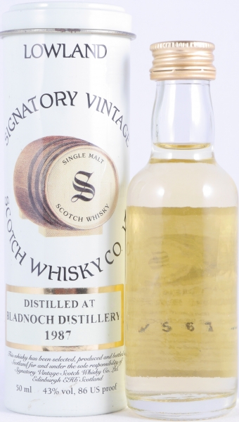 Bladnoch 1987 11 Years Oak Cask No. 40018 Miniatur Lowland Single Malt Scotch Whisky Signatory Vintage 43,0%